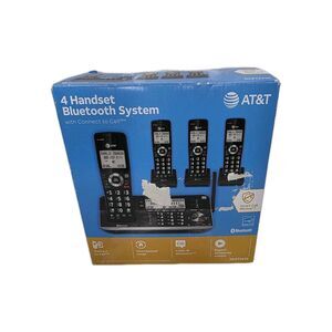 AT&T 4 Handset Bluetooth System Black DLP73410 Connect To Cell